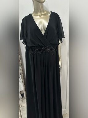Ever Pretty Black Beaded Waist Maxi Dress size 4XL